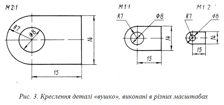 Креслення деталі вушко